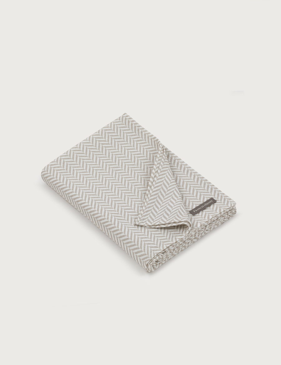 Swaddle Blanket · warm grey herringbone