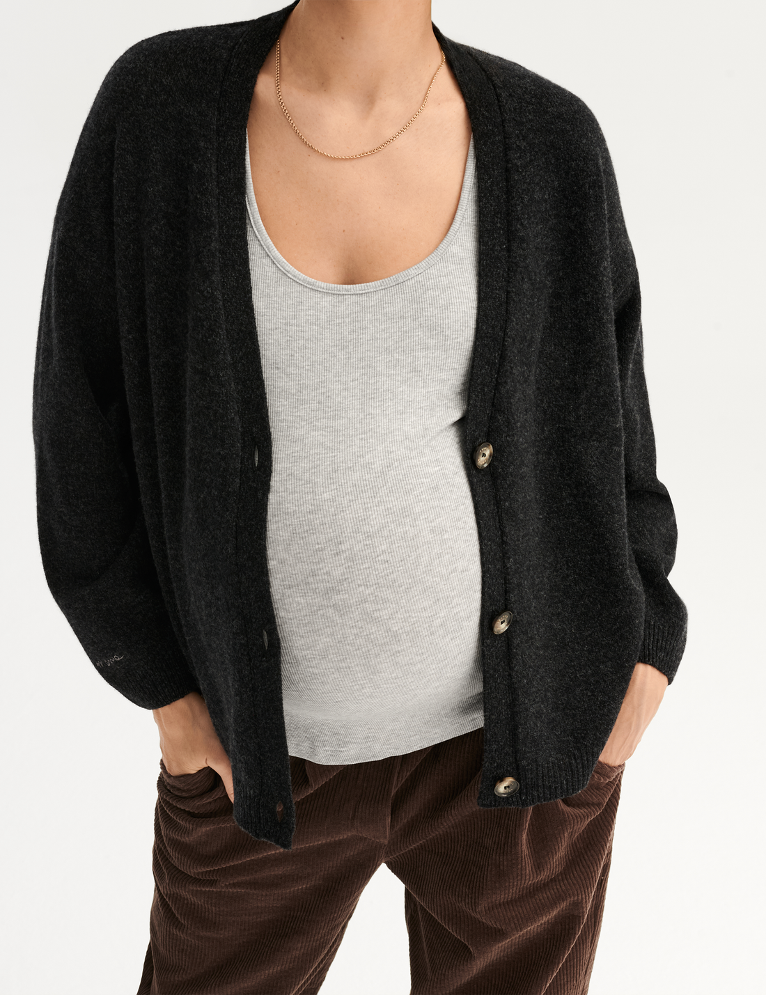 Merino Cardigan · graphite