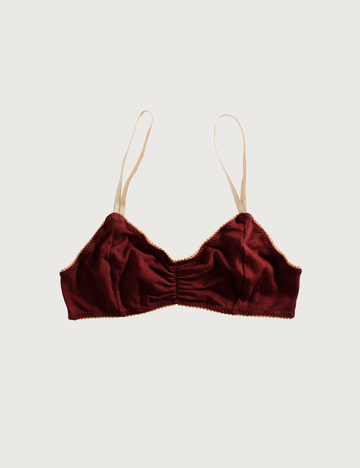 COTTON Mulberry Red Bralette