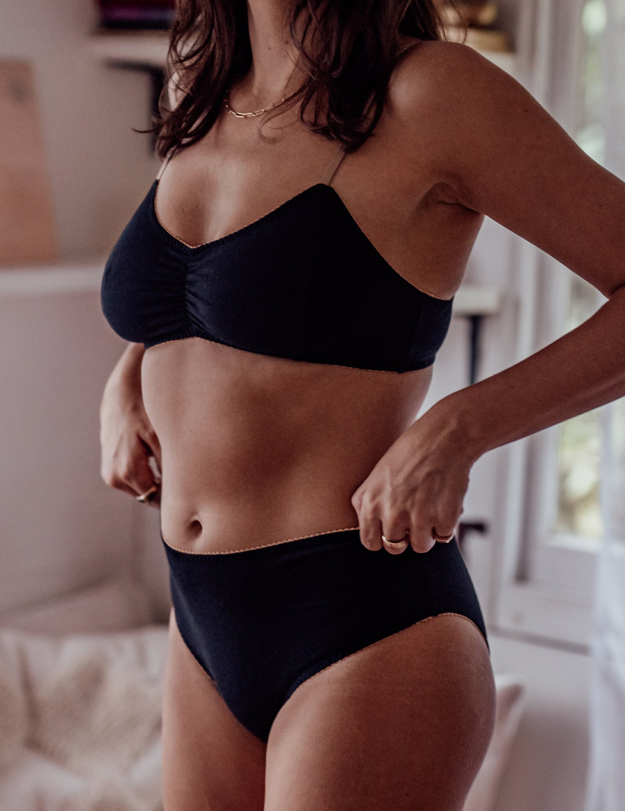 COTTON Black Bralette