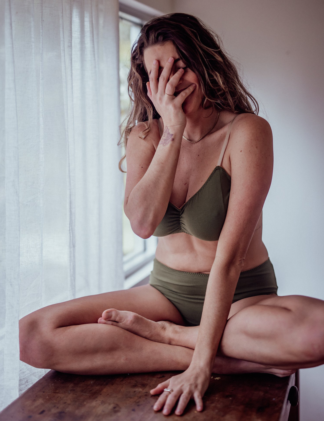 COTTON Olive Green Bralette