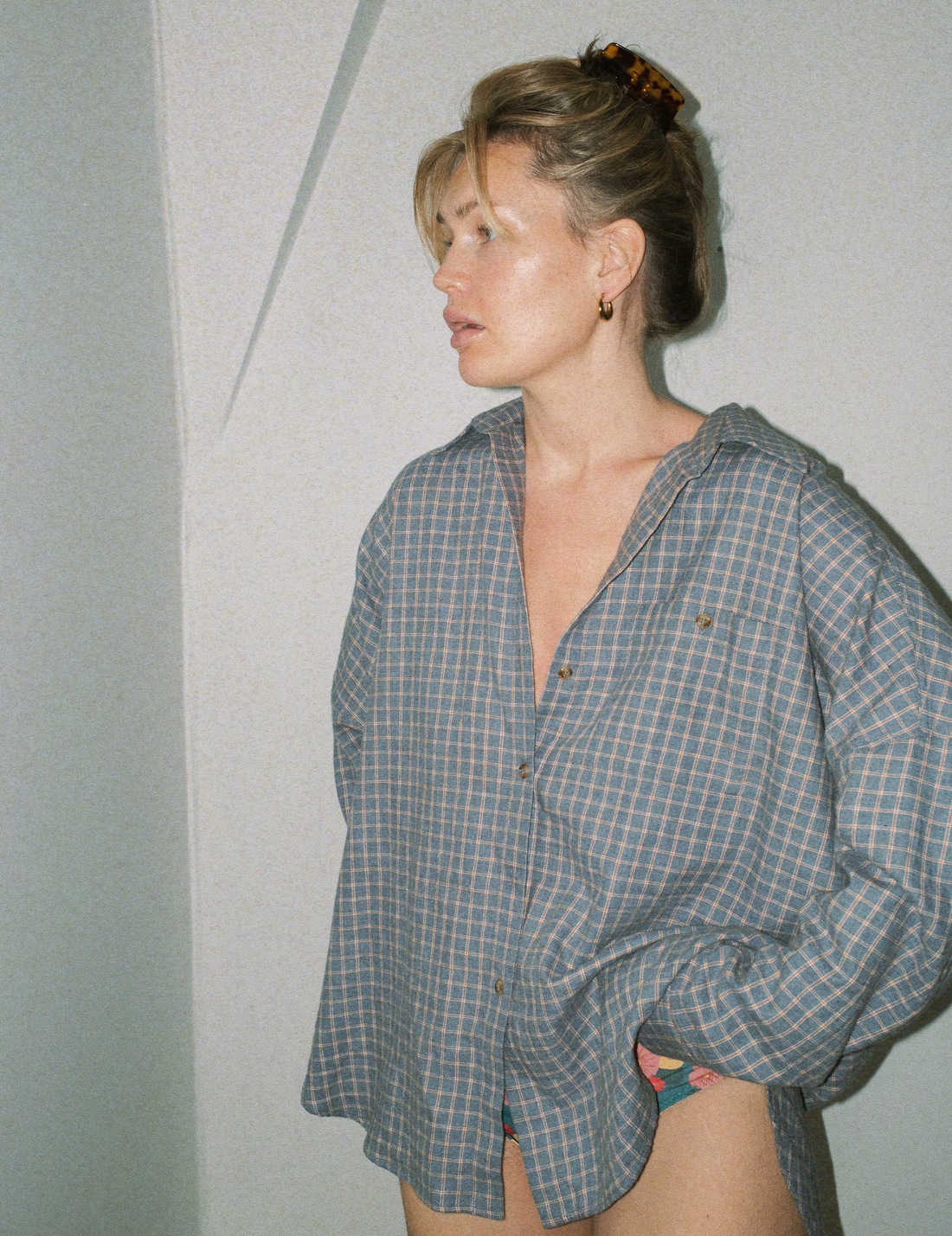 Flannel Check Shirt · blue-grey