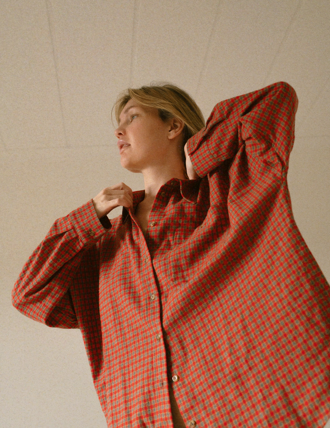 Flannel Check Shirt · red