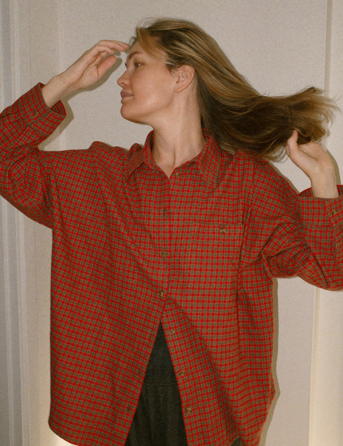 Flannel Check Shirt · red