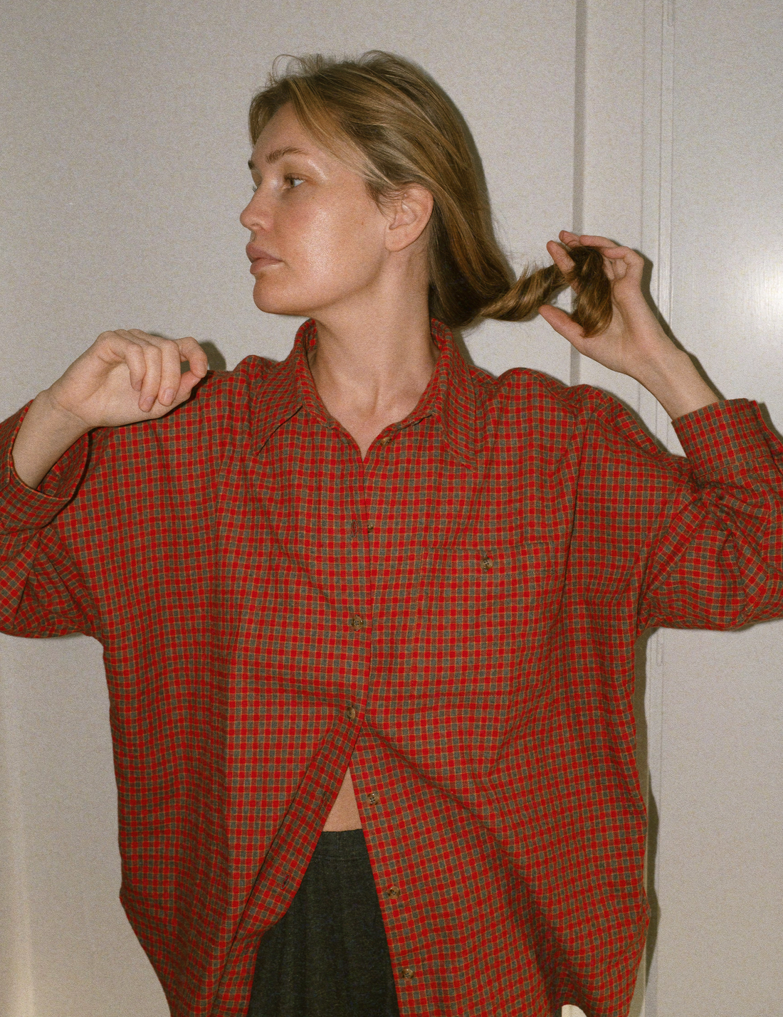 Flannel Check Shirt · red