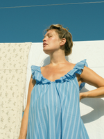 Lusia Midi Dress · stripy summer blue