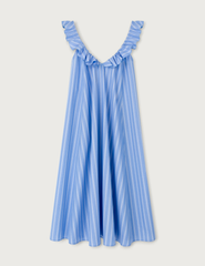 Lusia Midi Dress · stripy summer blue