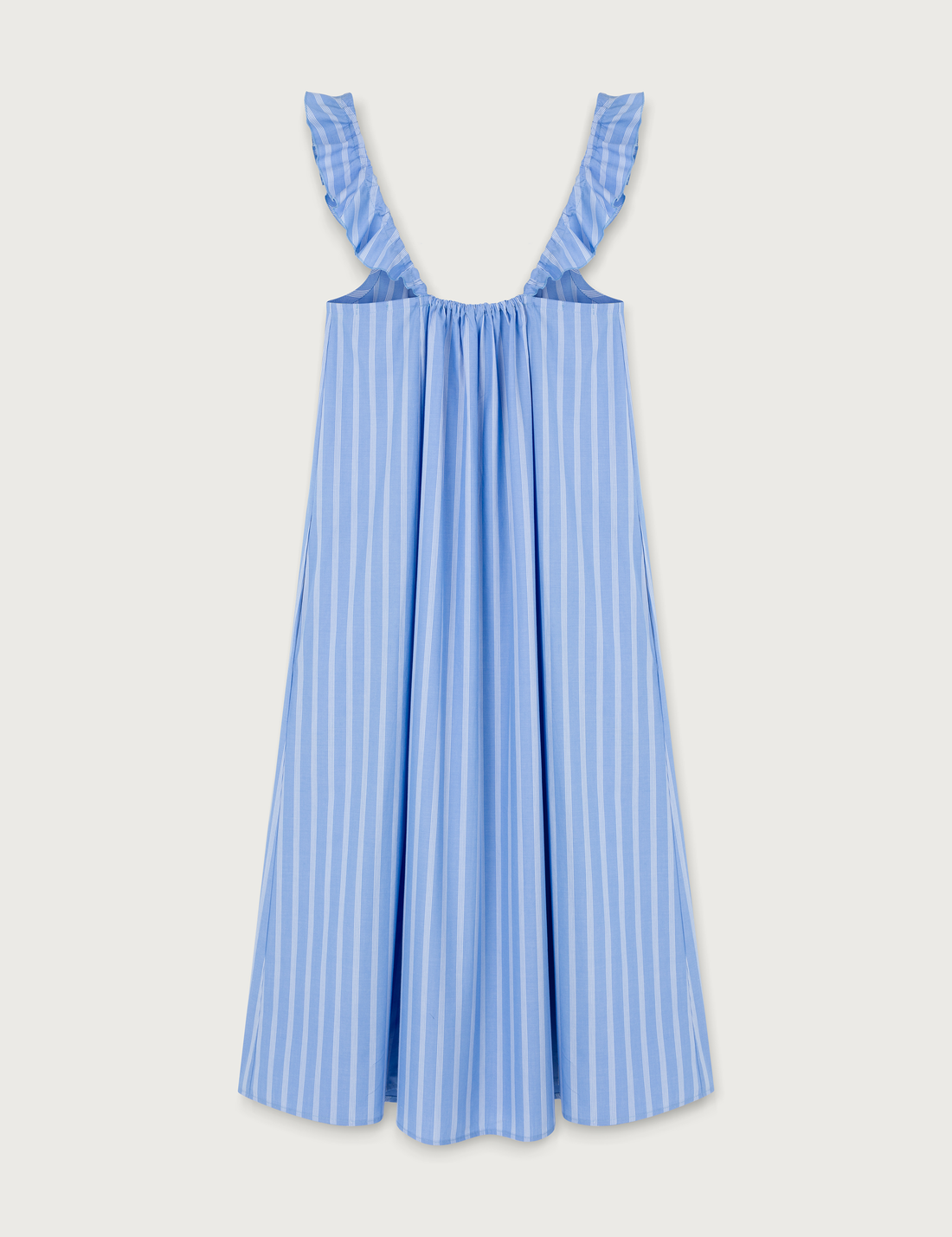 Lusia Midi Dress · stripy summer blue