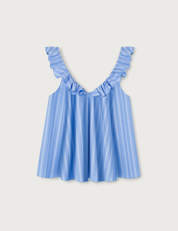 Lusia Top ·  stripy summer blue