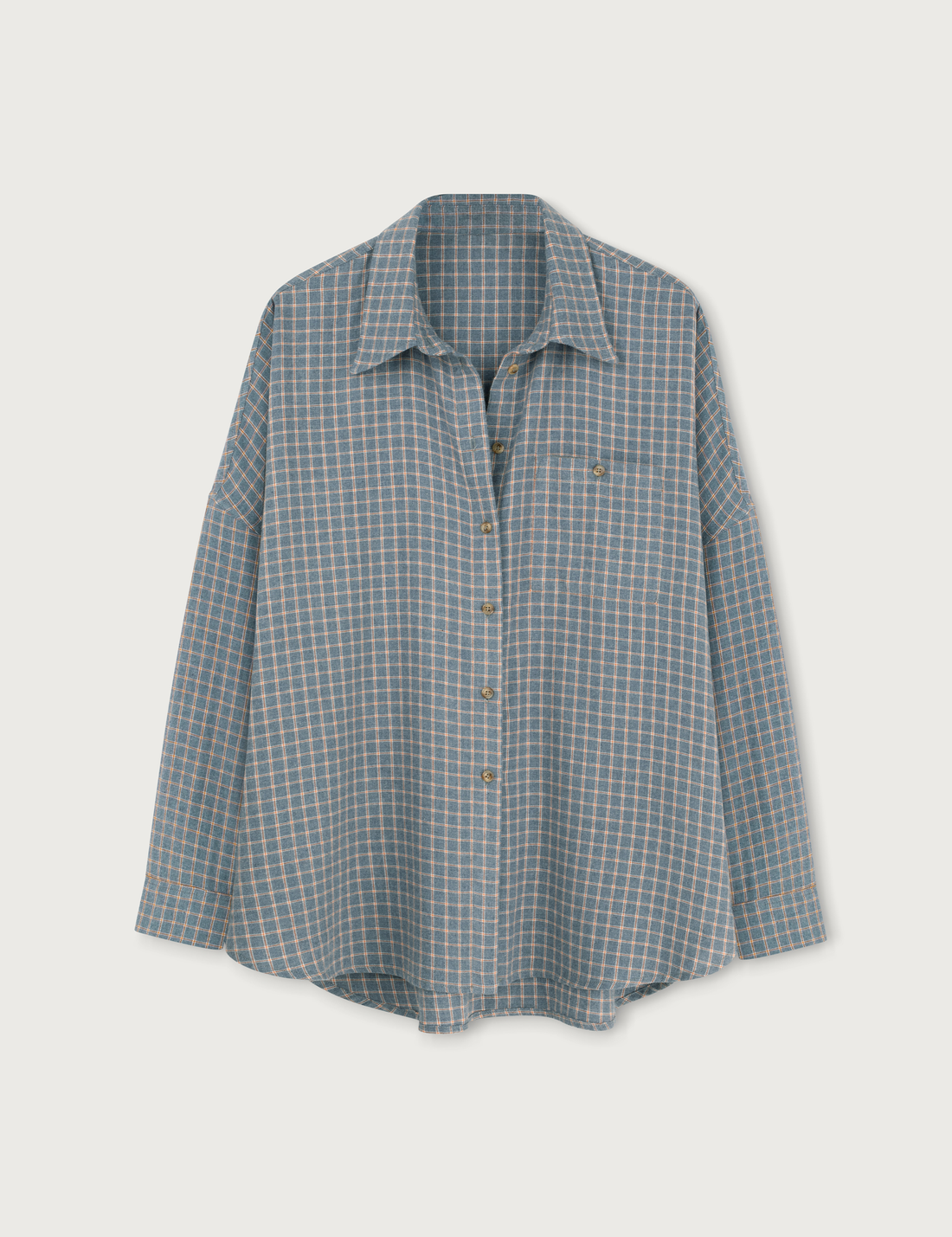 Flannel Check Shirt · blue-grey