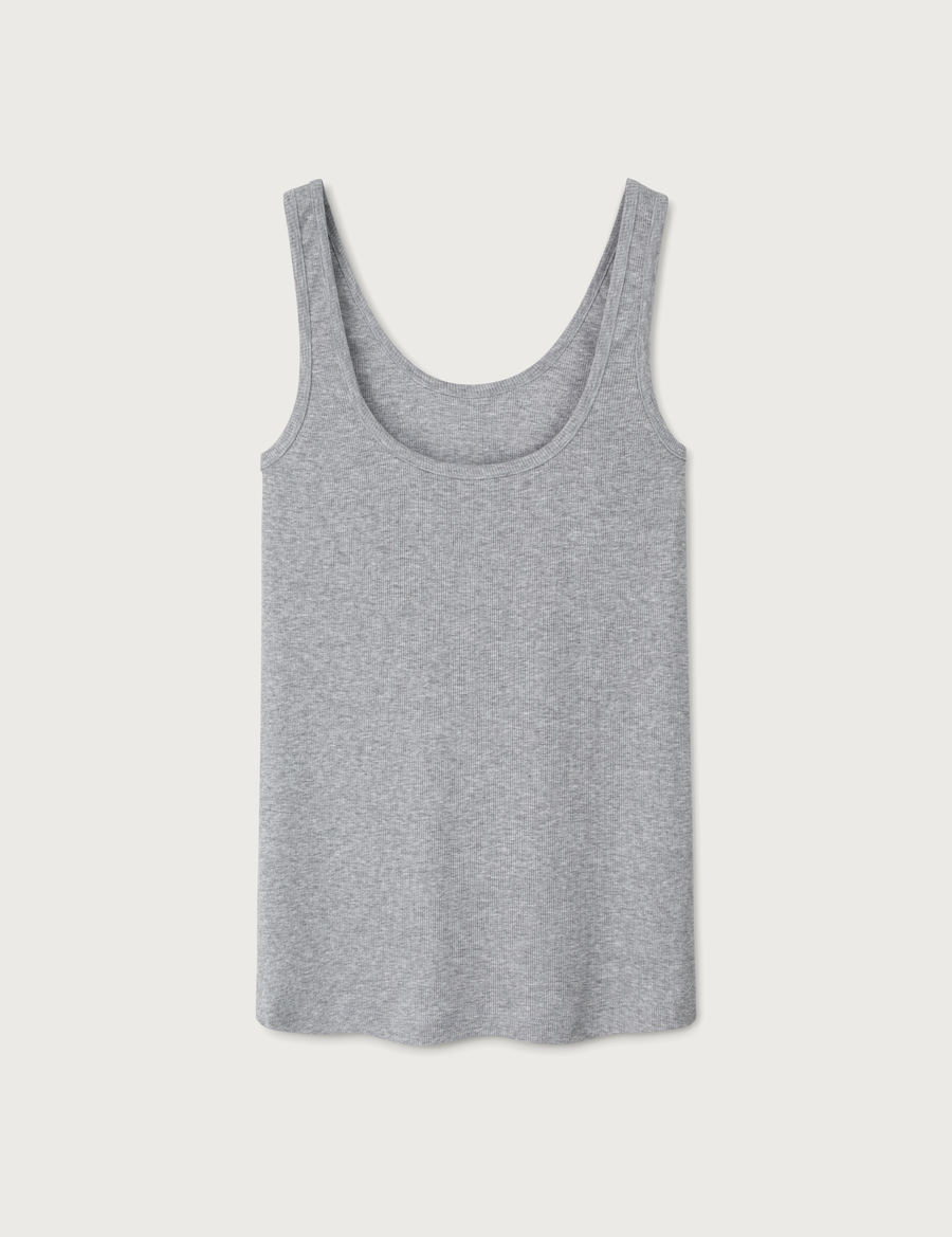 Rib Tank Top · grey melange